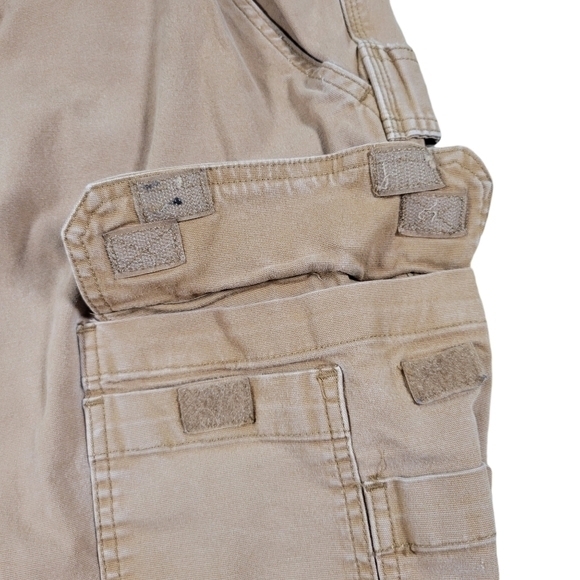 Duluth Flex Fire Hose Relaxed Fit Cargo Work Pants Mens 40x31 Brown Canvas 45507 - Picture 6 of 13